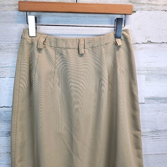 VTG Royal Robbins Women Khaki Chino Wrap Midi Skirt 6 Academia Neutral Essential - Picture 9 of 11